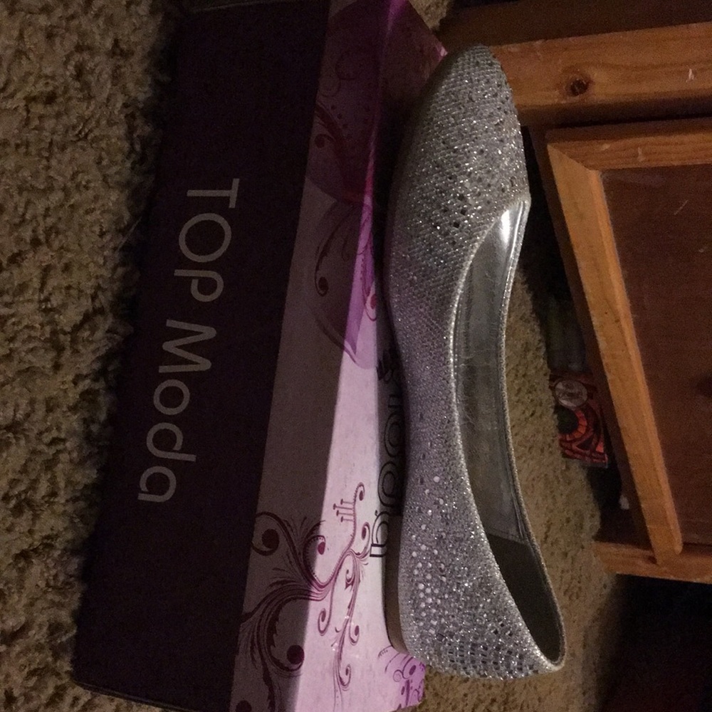 Silver sparkle shoes
